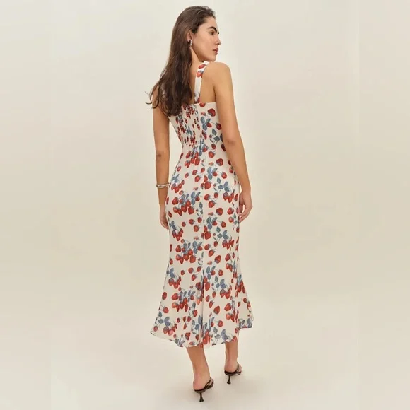 Reformation Laine Dress In Strawberry Jam, brand new, never worn, no flaws.